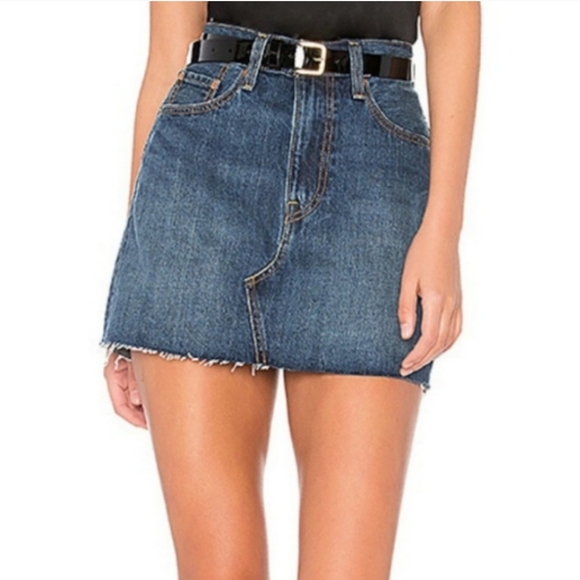 NEW Levi's Premium High Waist Cut Off Denim Skirt - Picture 3 of 8
